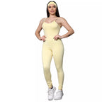 Macacão Akabody Longo + Faixa de Cabelo - Amarelo Manteiga