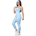 Macacão Akabody Longo + Faixa de Cabelo - Azul Bebê