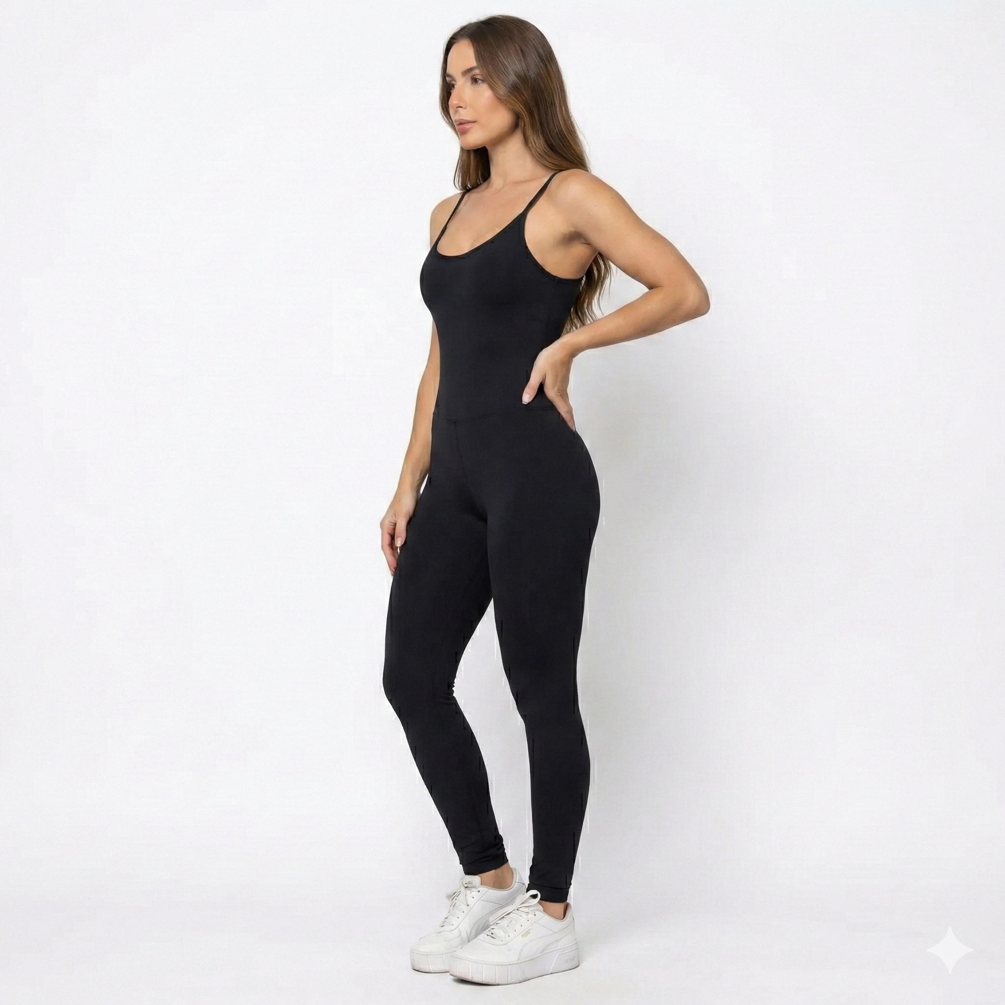 Macacão Akabody Longo + Faixa de Cabelo - Preto